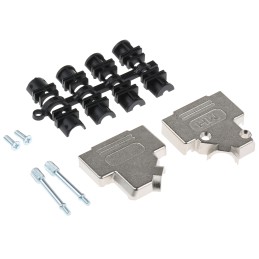 1 pcs - MH Connectors MHD45ZK Series Zinc Angled D Sub Backshell, 15 Way, Strain Relief