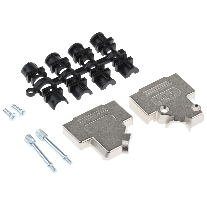 1 pcs - MH Connectors MHD45ZK Series Zinc Angled D Sub Backshell, 15 Way, Strain Relief