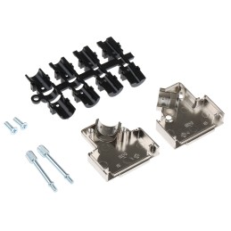 1 pcs - MH Connectors MHD45ZK Series Zinc Angled D Sub Backshell, 15 Way, Strain Relief