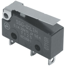 1 pcs - Omron Hinge Lever Subminiature Micro Switch, Solder Terminal, 100 mA @ 30 V dc, SPDT, IP40