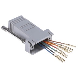 1 pcs - RS PRO D-sub Adapter Female 9 Way D-Sub to Female RJ45