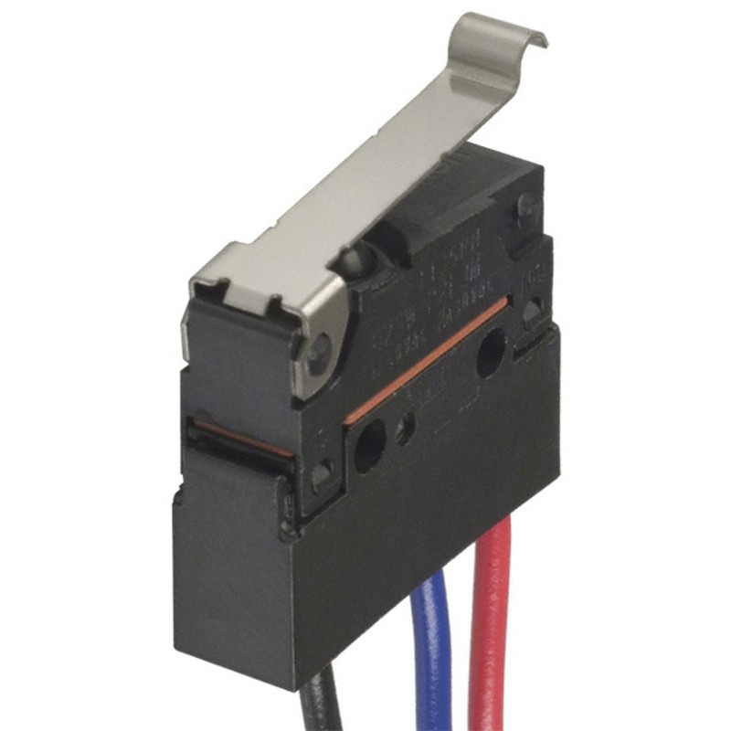 1 pcs - Omron Simulated Roller Lever Micro Switch, Pre-wired Terminal, 100 mA @ 30 V dc, SPDT, IP67