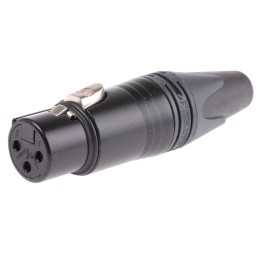 1 pcs - Neutrik Cable Mount XLR Connector, Female, 50 V, 3 Way, Silver Plating