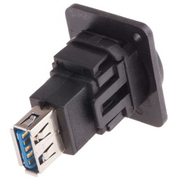 1 pcs - RS PRO Straight, Panel Mount, Socket Type A to A 3.0 USB Connector