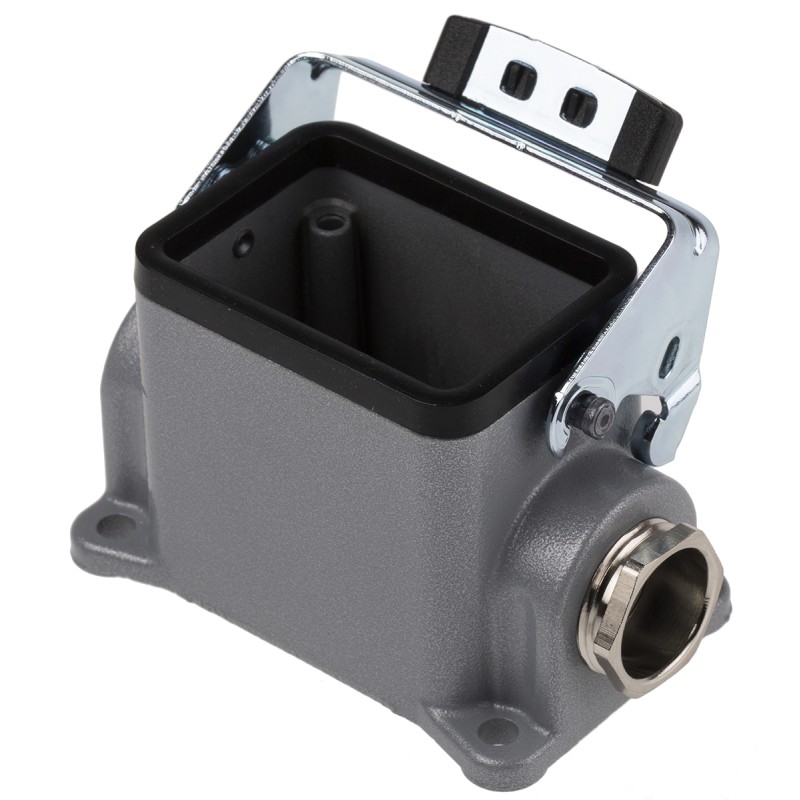 1 pcs - Epic Contact H-BE Heavy Duty Power Connector Hood, 24 (H-DD), 6 (H-BE) Contacts, PG16 Thread