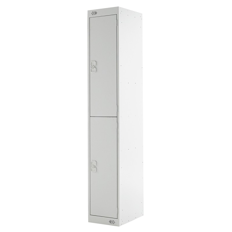 1 Kit - 2 Door Steel Grey Industrial Locker, 1800 mm x 300 mm x 300mm