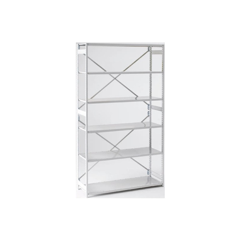 1 Kit - RS PRO Grey 6 Shelf Stormor Shelving System, 2150mm x 1000mm, 450mm, 70kg Load