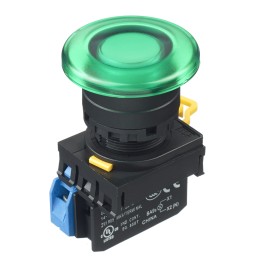 1 pcs - Idec YW Series Illuminated Push Button Complete Unit, Panel Mount, 22mm Cutout, SPST, IP65