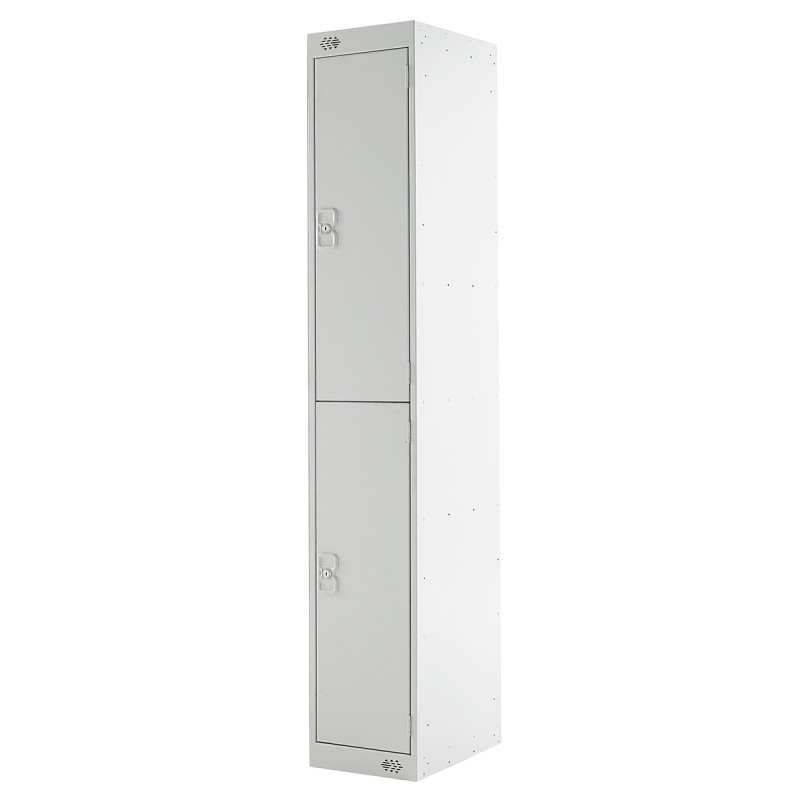 1 Kit - 2 Door Steel Grey Industrial Locker, 1800 mm x 300 mm x 450mm