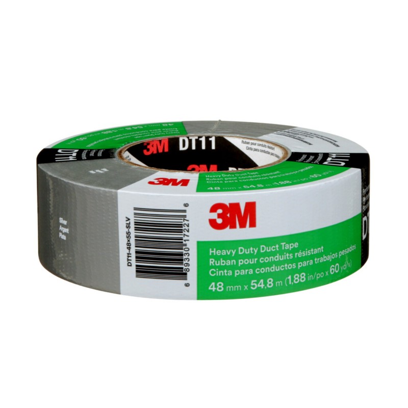 1 Box of 24 - 3M Heavy Duty Duct Tape DT11 DT11 Duct Tape, 54.8m x 48mm, Silver, Rubber Finish