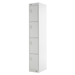 1 Kit - RS PRO 4 Door Steel Grey Industrial Locker, 1800 mm x 300 mm x 300mm