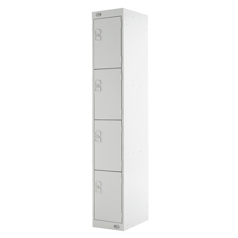 1 Kit - RS PRO 4 Door Steel Grey Industrial Locker, 1800 mm x 300 mm x 300mm