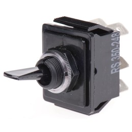 1 pcs - Arcolectric (Bulgin) Ltd Toggle Switch, Panel Mount, On-Off, DPDT, Tab Terminal