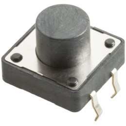 1 pcs - Black Button Tactile Switch, SPST 50 mA @ 12 V dc 5mm Through Hole