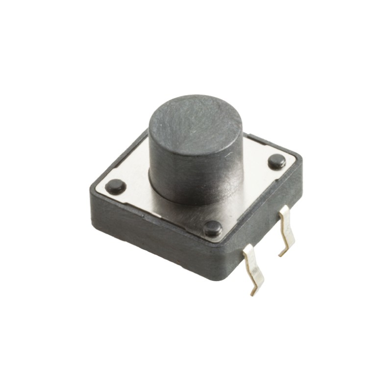 1 pcs - Black Button Tactile Switch, SPST 50 mA @ 12 V dc 5mm Through Hole
