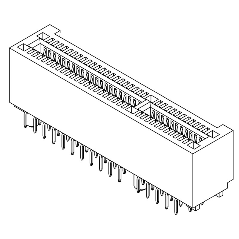 1 pcs - Samtec PCIE Series Female Edge Connector, Through Hole Mount, 164-Contacts, 1mm Pitch, 2-Row, Solder Termination