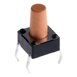 1 pcs - Pink Tactile Switch, SPST 50 mA @ 12 V dc 6.1mm Through Hole