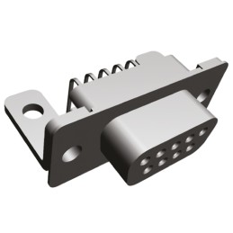 1 pcs - TE Connectivity Amplimite HD-20 9 Way Right Angle Through Hole D-sub Connector Socket, 2.74mm Pitch