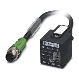 1 pcs - Phoenix Contact Male 3 way M12 to DIN 43650 Form A Sensor Actuator Cable, 600mm