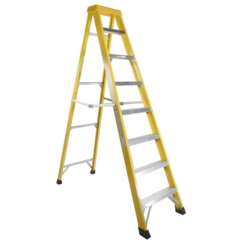 1 pcs - RS PRO Fibreglass 8 steps Step Ladder, 2.1m platform height