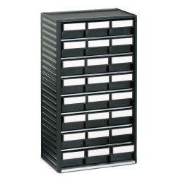 1 pcs - Treston 24 Drawer Storage Unit, PP, 550mm x 310mm x 180mm, Black