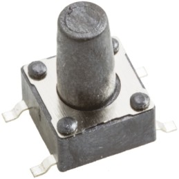 1 pcs - Black Tactile Switch, SPST 50 mA @ 12 V dc 6.1mm Surface Mount
