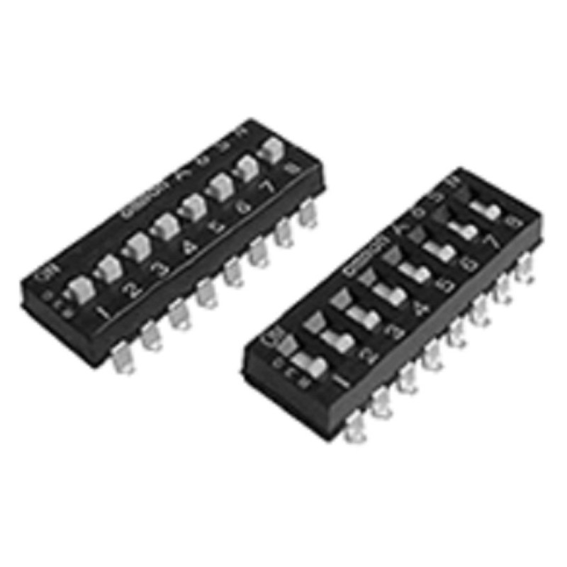 1 pcs - Omron 4 Way PCB DIP Switch SPST, Flat Actuator, IP40