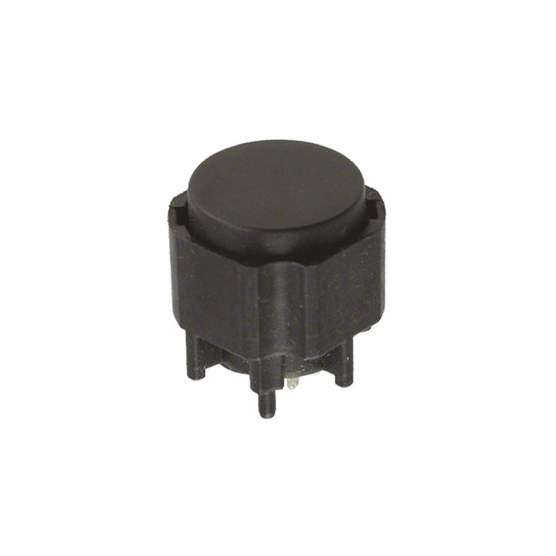 1 pcs - IP40 Black Tact Switch, SPST 100 mA @ 30 V dc