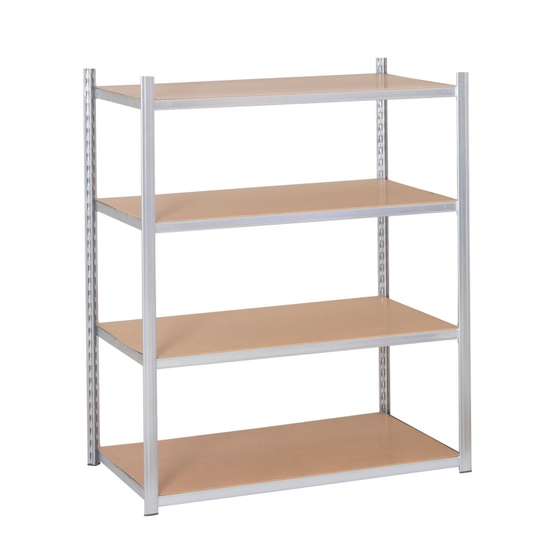 1 pcs - Manorga Galvanised 4 Shelf Galvanised Steel Quickshelf Starter Bay, 1760mm x 1500mm, 800mm, 110kg Load