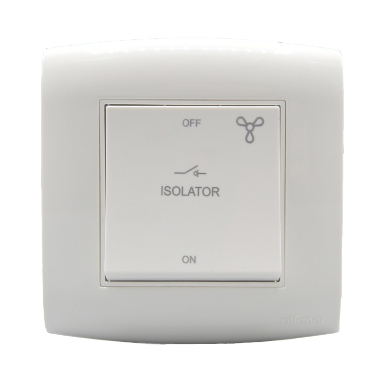 1 pcs - Contactum White Rocker Light Switch, 1 Way, 1 Gang, Alfanar