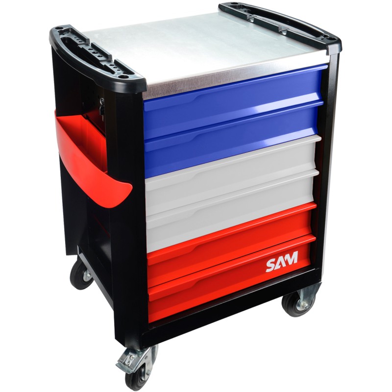 1 pcs - SAM 6 Shelf Aluminium Trolley Trolley, 1000 x 834 x 510mm, 180kg Load