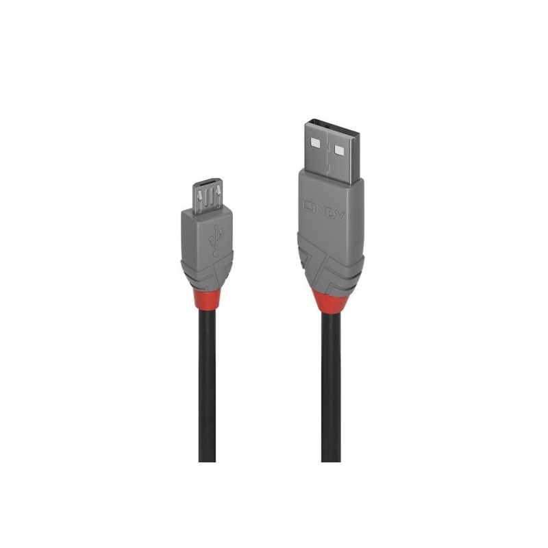 1 pcs - Lindy Electronics USB 2.0 Cable, Male USB A to Male Micro USB B Cable, 200mm