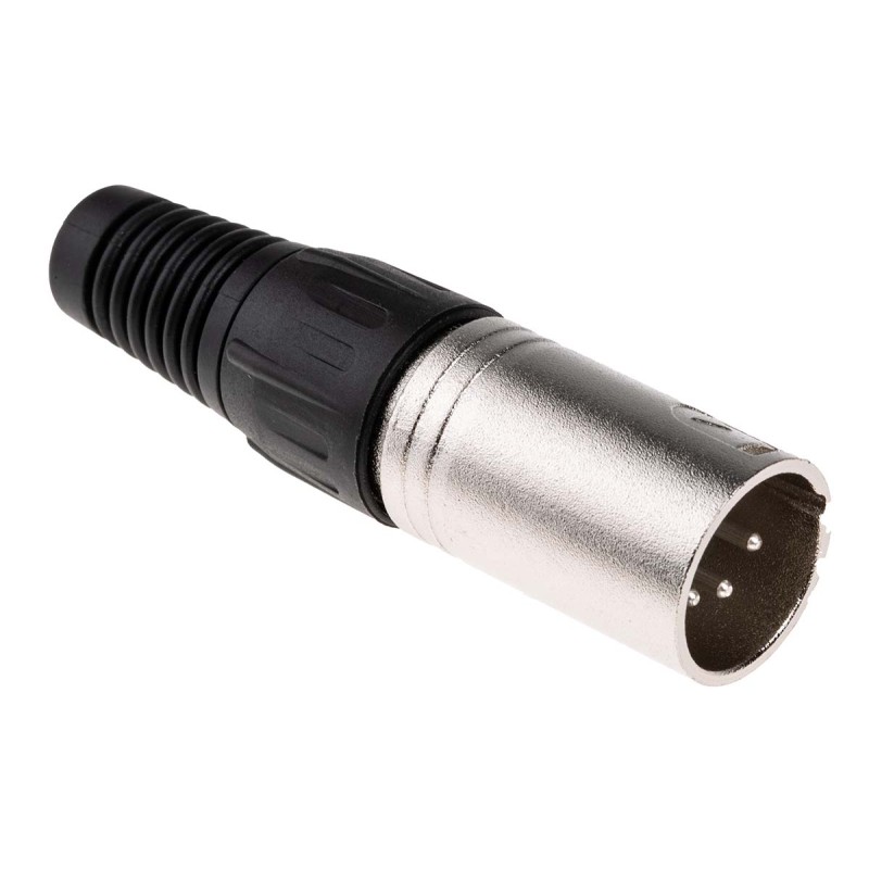 1 pcs - RS PRO Cable Mount XLR Connector, Male, 250 V ac, 4 Way, Silver Plating