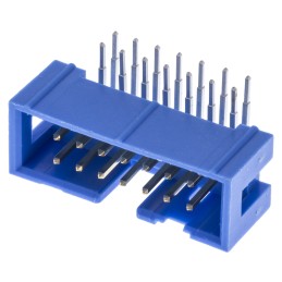 1 pcs - TE Connectivity AMP-LATCH Series Right Angle Through Hole PCB Header, 14 Contact(s), 2.54mm Pitch, 2 Row(s), Shrouded