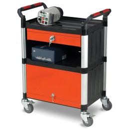 1 pcs - RS PRO 3 Shelf Aluminium Trolley, 630 x 424mm, 150kg Load