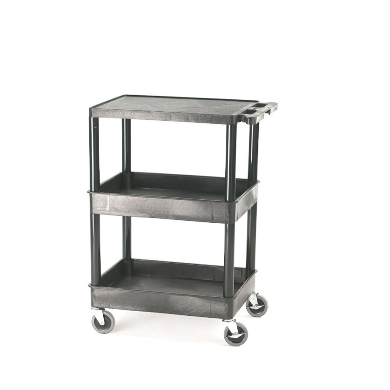 1 pcs - RS PRO 3 Shelf PE Trolley Trolley, 610 x 460 x 970mm, 150kg Load