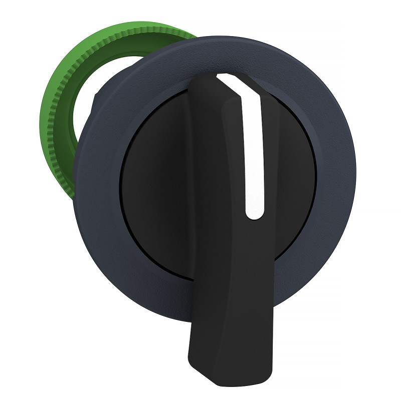 1 pcs - Schneider Electric Harmony XB5 Series 3 Position Selector Switch Head, 30mm Cutout, Black Handle