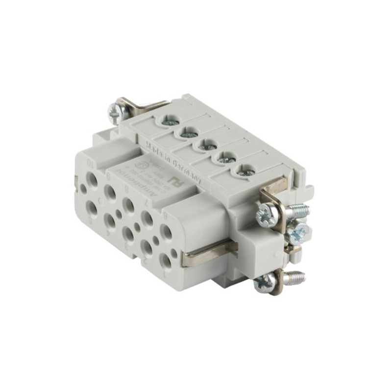 1 pcs - Amphenol Industrial Female Insert, 10 Way, 16A, Female, C146, Panel Mount, 250 V