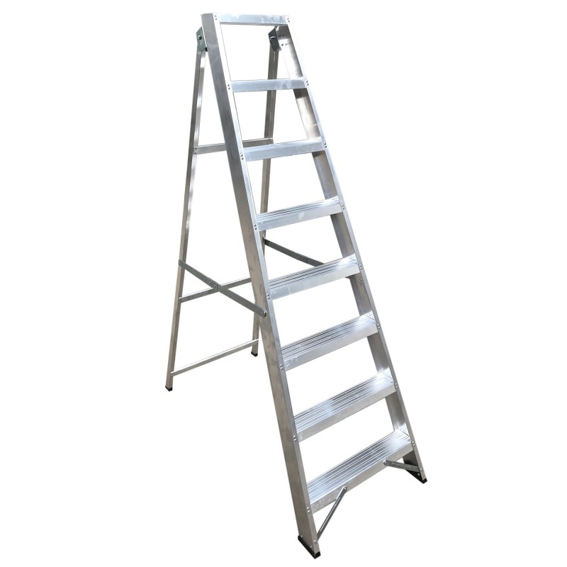 1 pcs - RS PRO Aluminium 8 steps Step Ladder, 1.7m open length