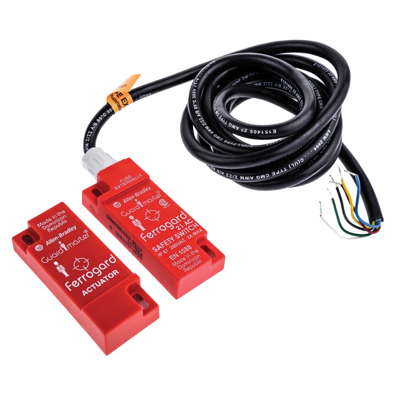 1 pcs - Allen Bradley Guardmaster 440N Series Magnetic Non-Contact Safety Switch, 250V ac, ABS Housing, 2NC, 4m Cable