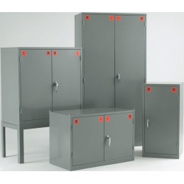 1 pcs - RS PRO Grey Steel Lockable 2 Door Hazardous Substance Cabinet, 1829mm x 915mm x 457mm