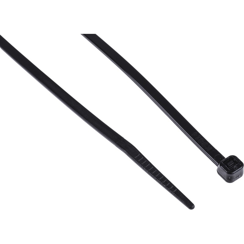 1 Bag of 100 - RS PRO Cable Tie, Heat Stabilised, 292mm x 3.6 mm, Black Nylon, Pk-100