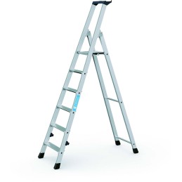 1 pcs - Zarges Aluminium 6 steps Step Ladder, 1.26m platform height, 1.86m open length