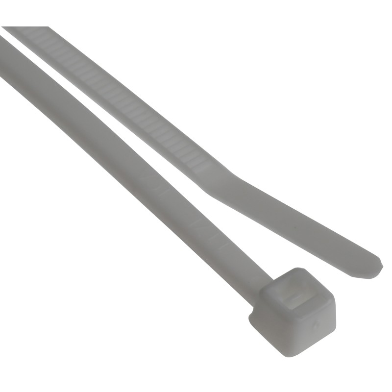 1 Bag of 100 - HellermannTyton Cable Tie, 100mm x 2.5 mm, White Polyamide 6.6 (PA66), Pk-100