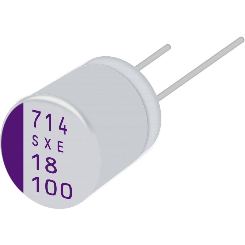 1 pcs - Panasonic 82μF Conductive Polymer Aluminium Solid Capacitor 72V dc, Radial, Through Hole - 72SXE82M+3