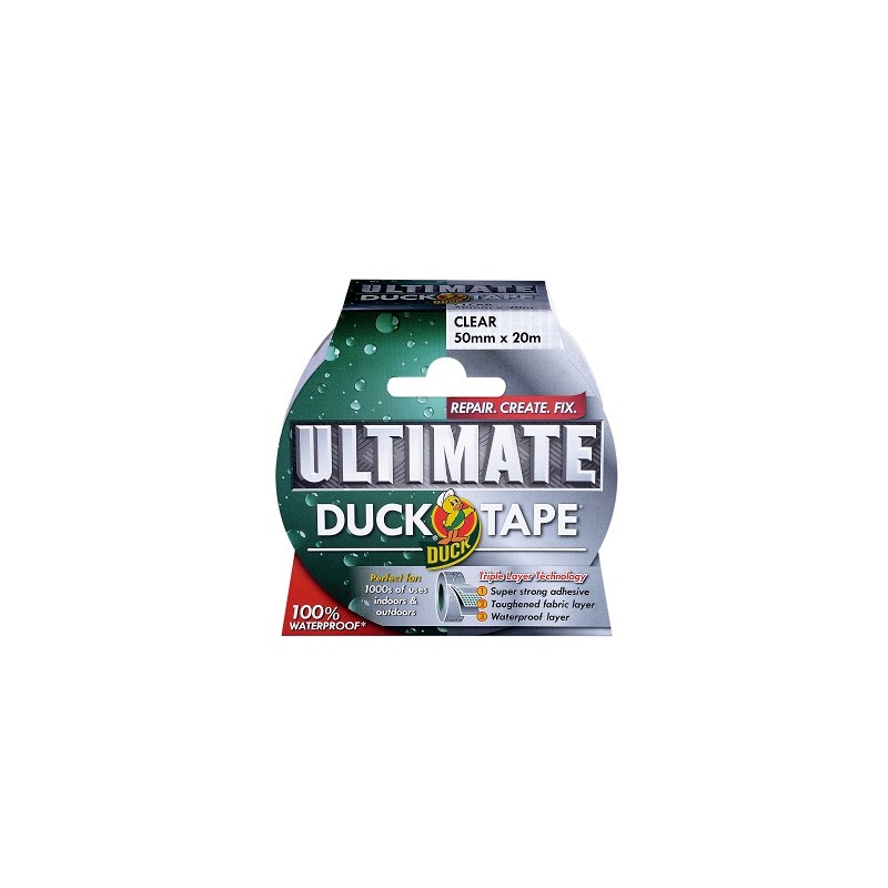 1 pcs - DUCK TAPE Duck Tape 222150 Duct Tape, 20m x 50mm, Clear, Gloss Finish
