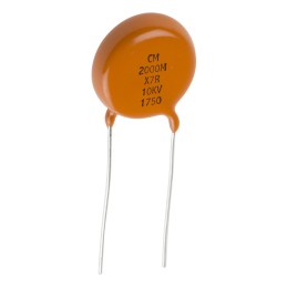 1 pcs - Vishay Single Layer Ceramic Capacitor (SLCC) 2nF 10kV dc X7R Dielectric, 615R, Through Hole +105°C Max Op. Temp.