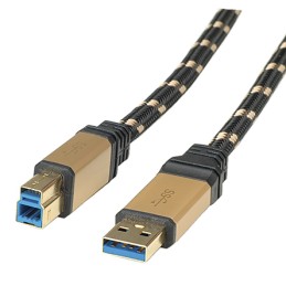 1 pcs - Roline USB 3.0 Cable, Male USB A to Male USB B Cable, 800mm