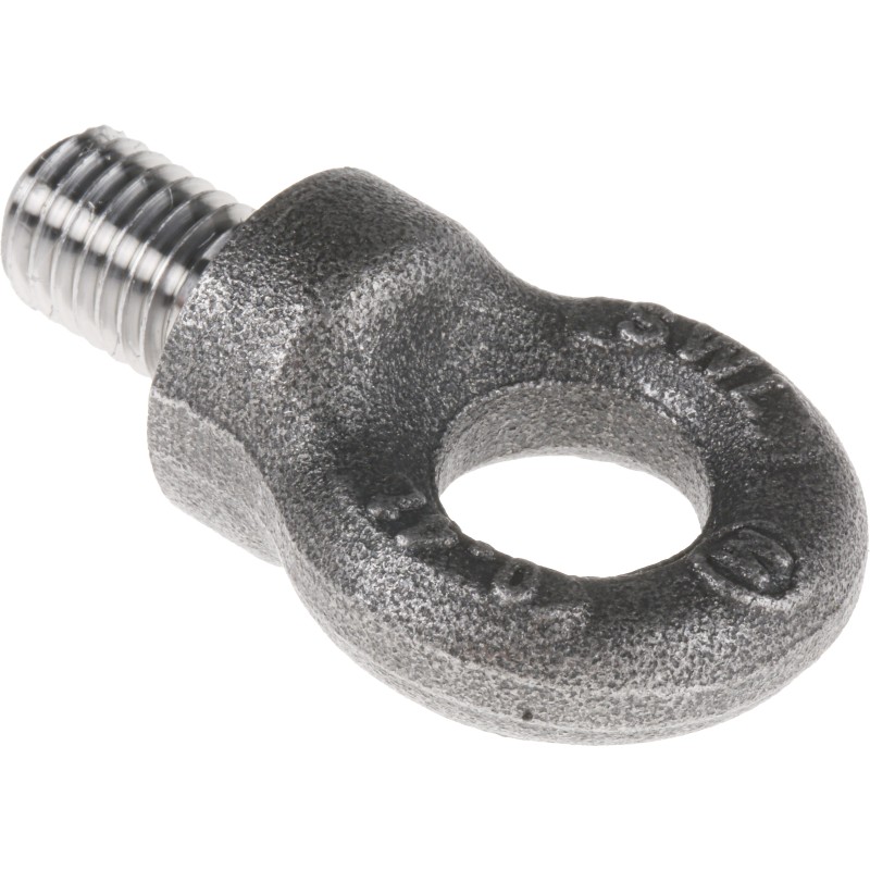 1 pcs - RS PRO Carbon Steel Eye Bolt, M12 Thread, 18mm Thread Length, 15mm Internal Eye Diameter, 33mm Outer Eye Diameter, 0.4t