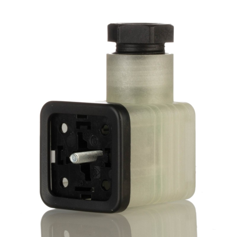 1 pcs - Hirschmann GDML 2P+E DIN 43650 A, Female Solenoid Valve Connector, with Indicator Light, 24 V Voltage